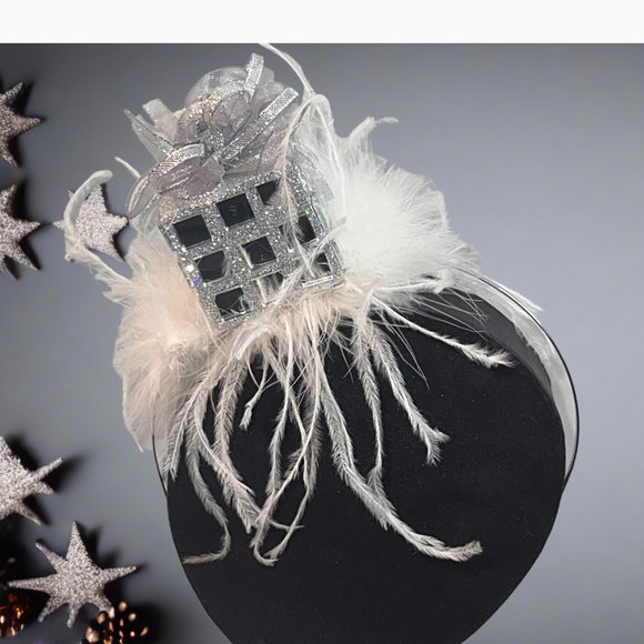 Christmas Headband, Mirror Present Headband, party Fascinator/Hat, birthday gift - Picture 8 of 16